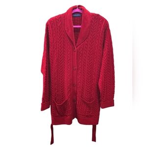 Karen Scott Vibrant Red Cable Knit Sweater